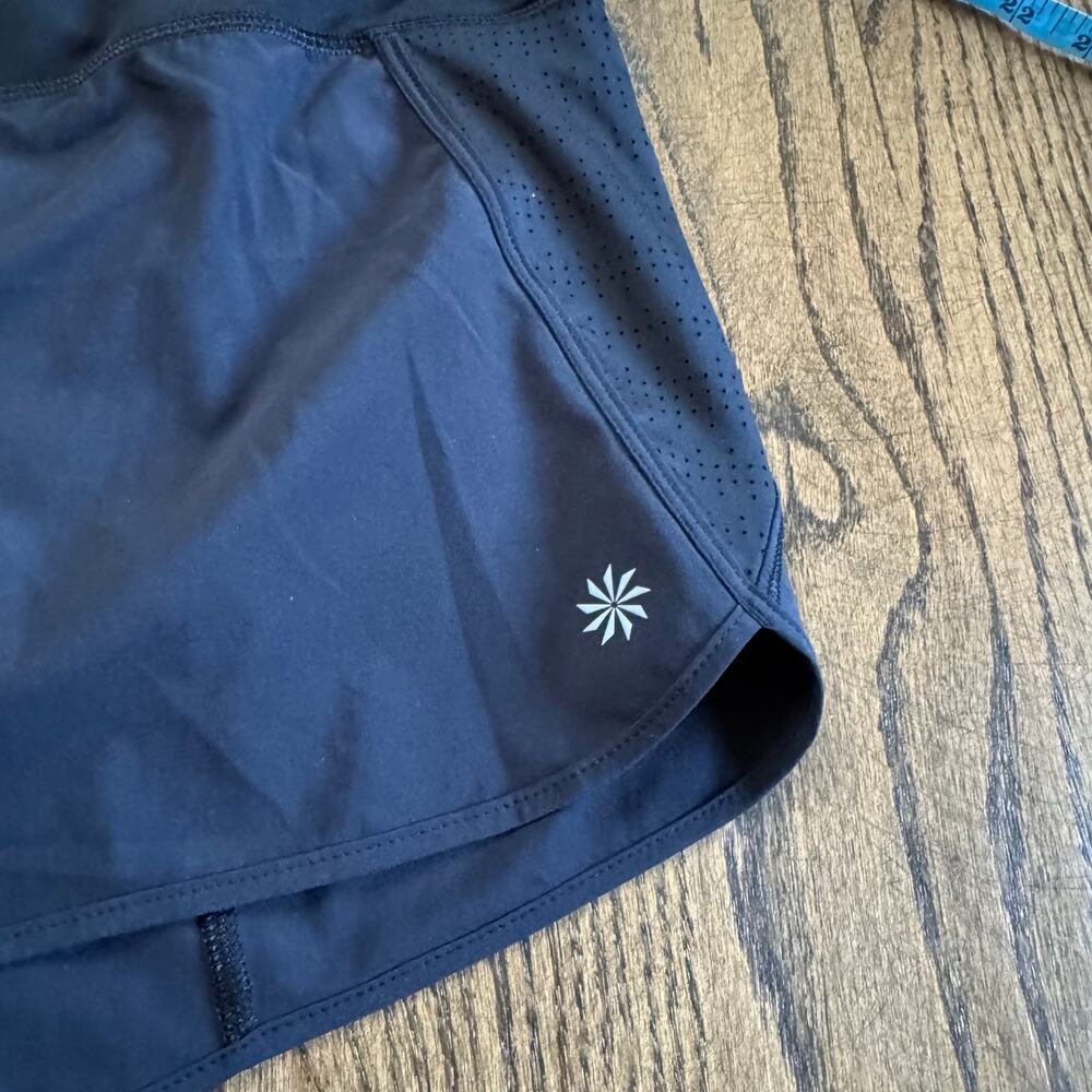 Athleta Womens Solid Black Athletic Running Shorts with Liner Size Medium - Picture 3 of 9